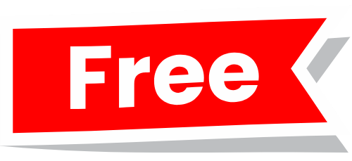 A red sign with the word free on it.