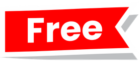 A red sign with the word free on it.