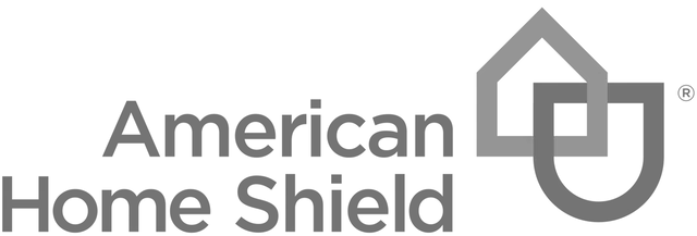 A black and white logo for american home shield