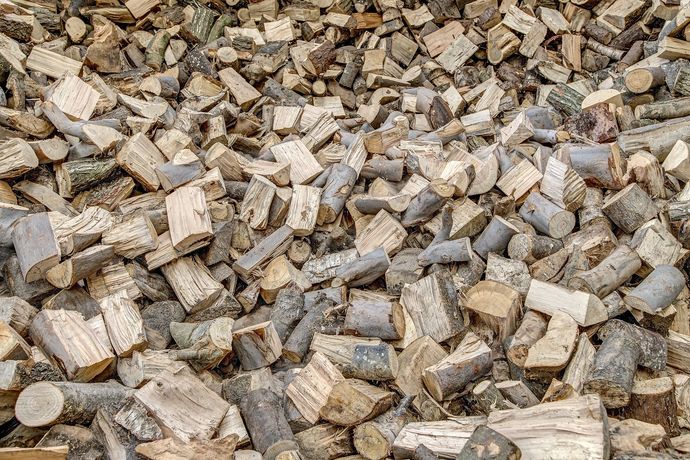 A large number of logs ready for sale from Central Woodside Tree Services