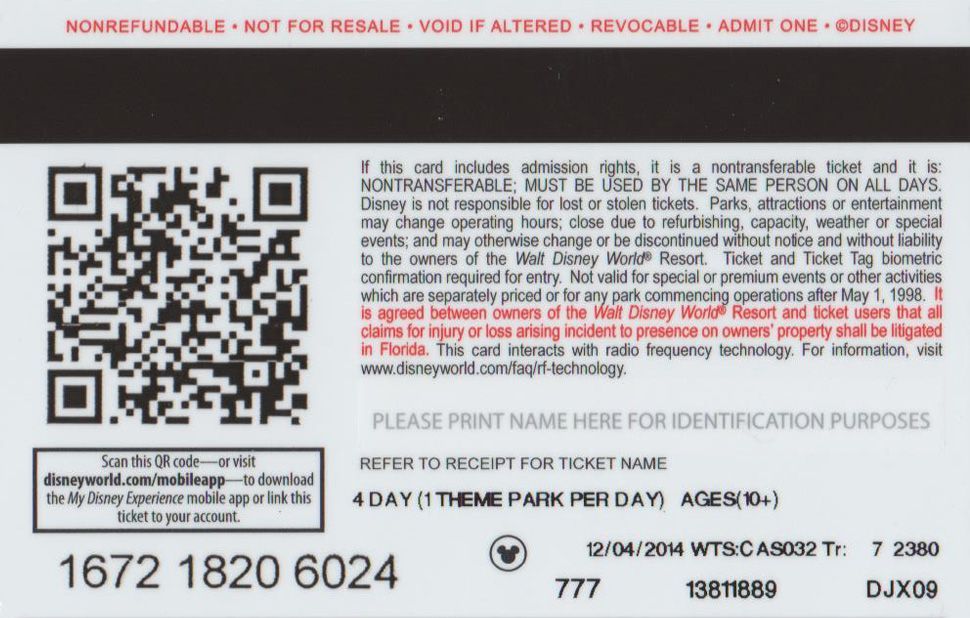 a qr code is on the back of a ticket