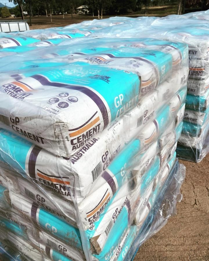 A Stack of Bags of Cement Sitting on Top of Each Other on A Pallet — Edmonds Landscaping Supplies in Bohle Plains, QLD