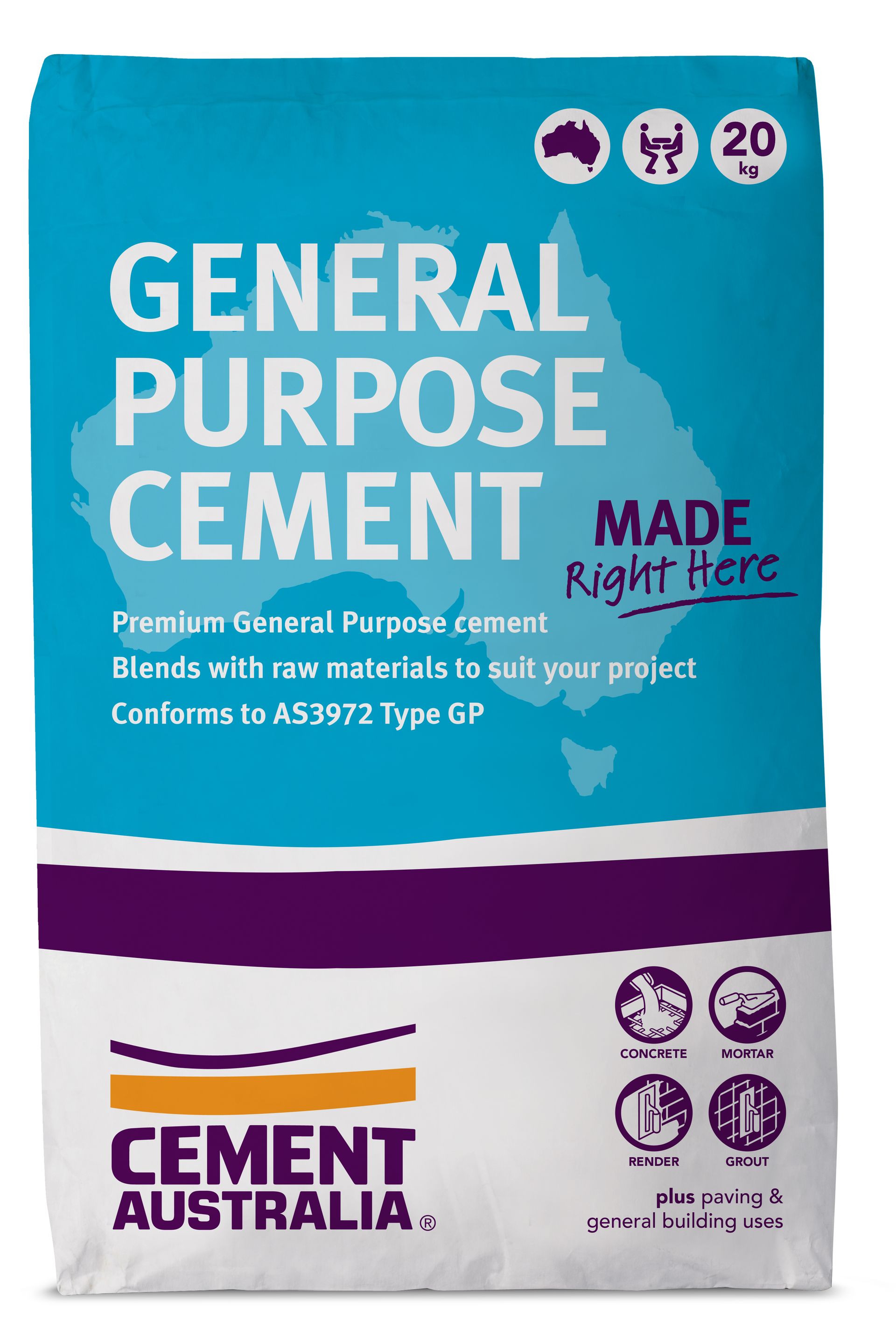 A Bag Of General Purpose Cement From Cement Australia — Edmonds Landscaping Supplies in Bohle Plains, QLD