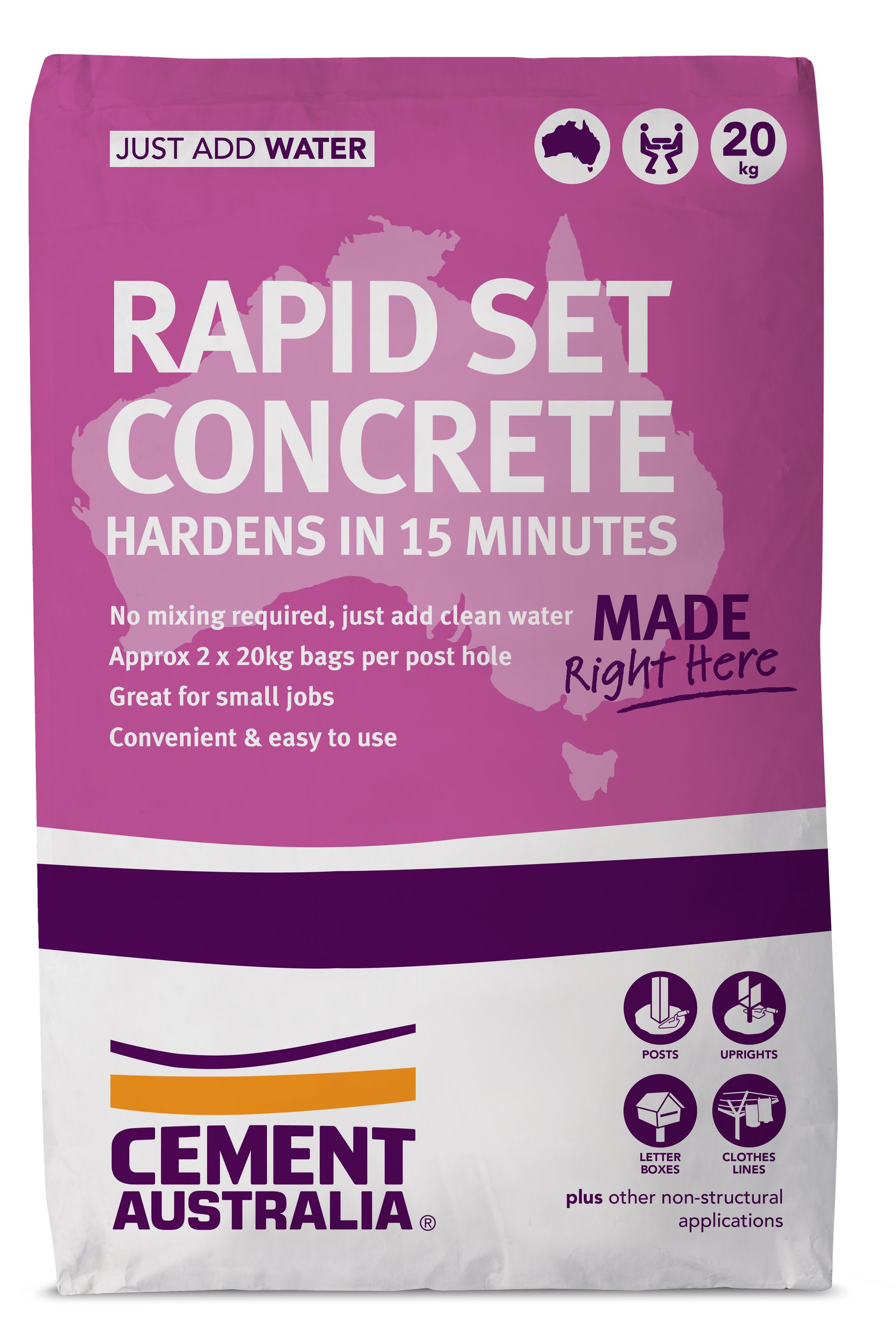 A Bag Of Rapid Set Concrete Hardens In 15 Minutes — Edmonds Landscaping Supplies in Bohle Plains, QLD