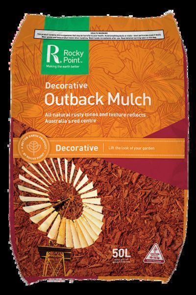 A Bag of Rocky Point Decorative Outback Mulch — Edmonds Landscaping Supplies in Bohle Plains, QLD