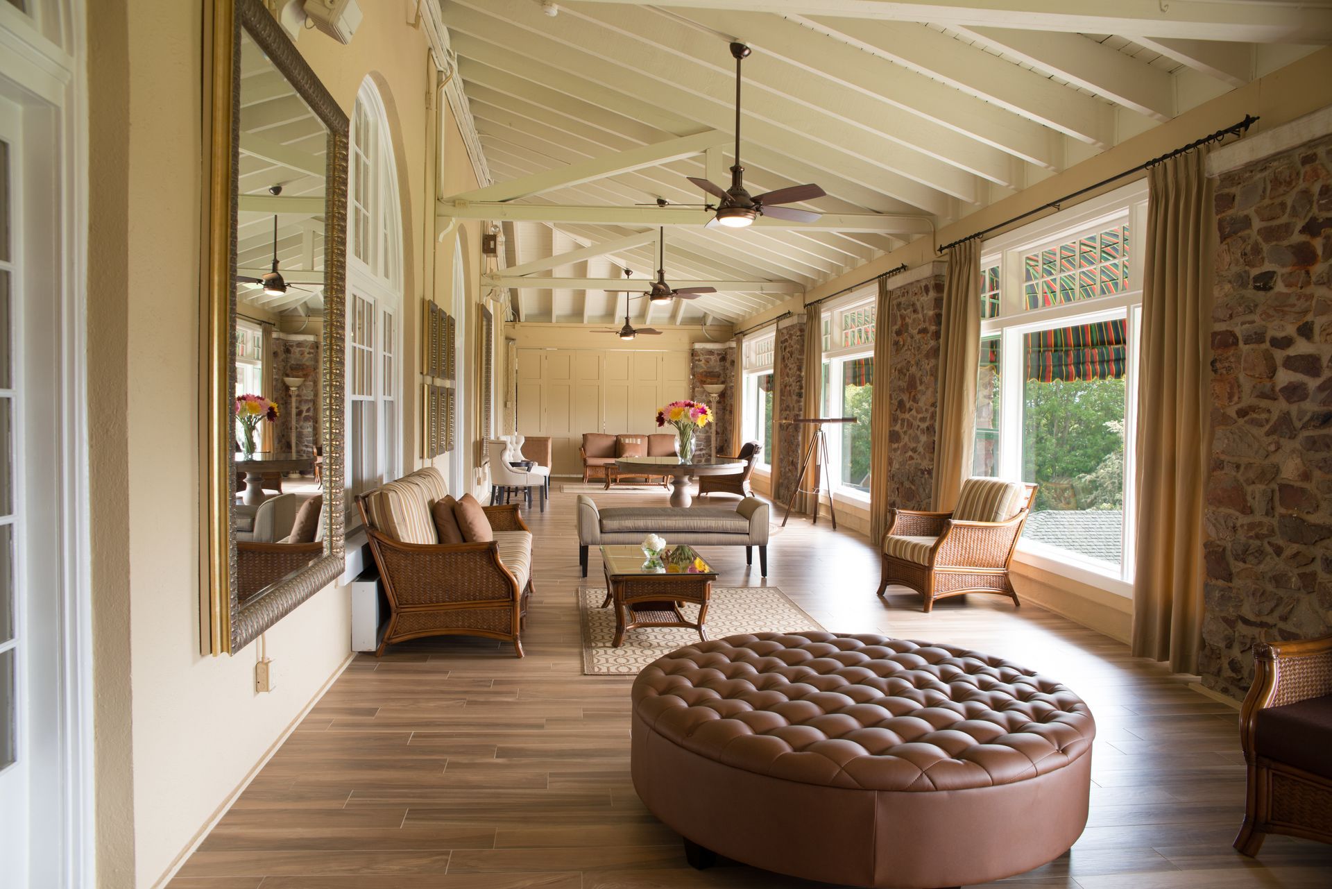 Picture of the veranda off of the grande lounge at Digby Pines Golf Resort and Spa.
