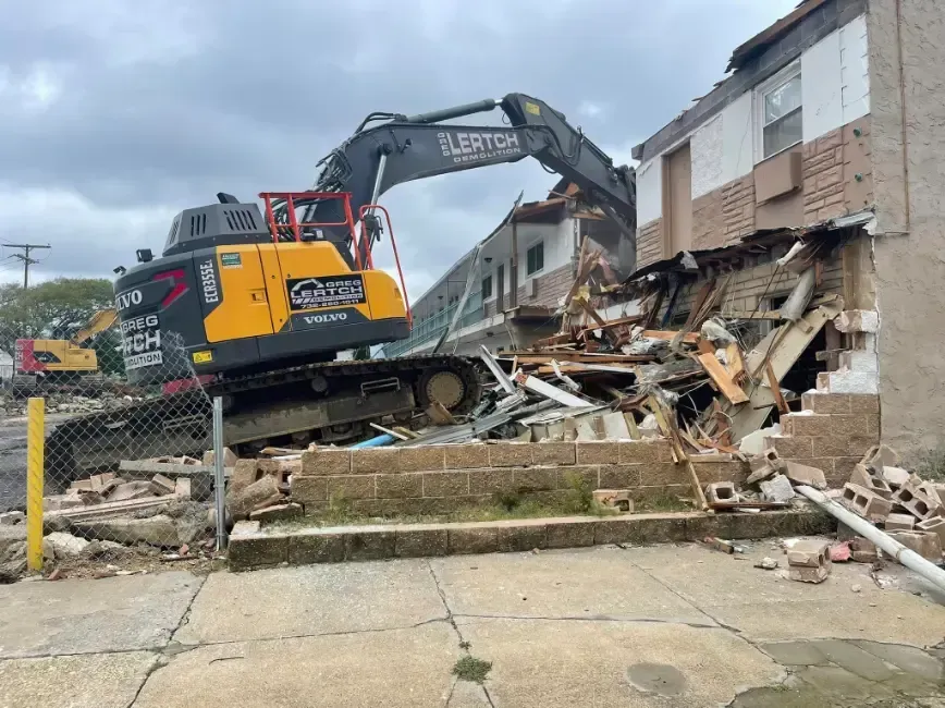 Excavator Demolished an Abandoned Building