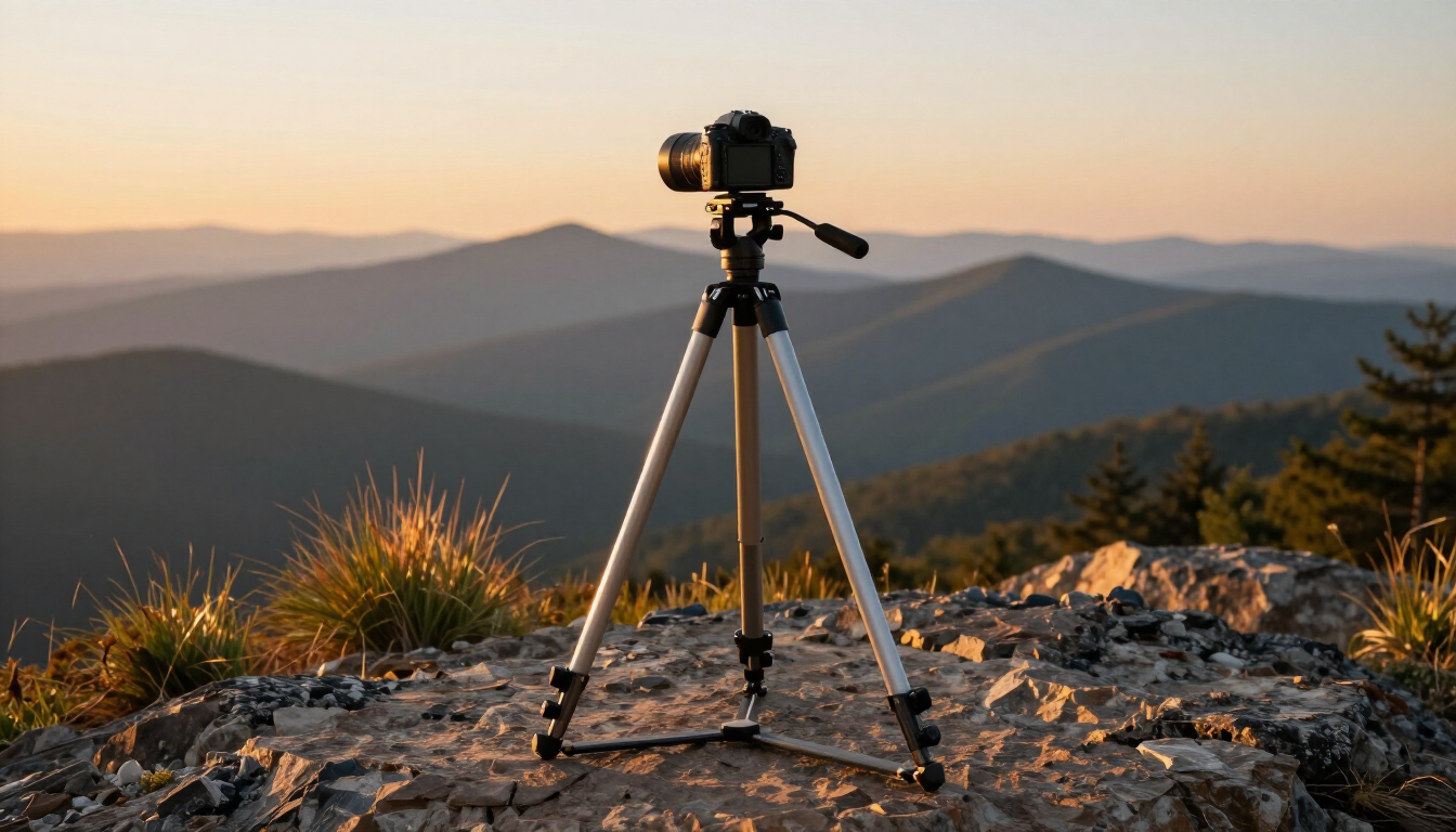 Professional tripod in a modern studio setup