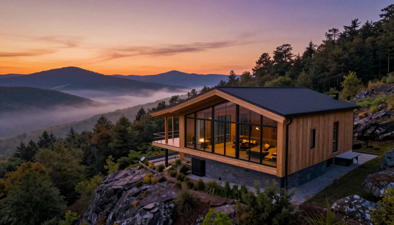 drone over blue ridge mountains