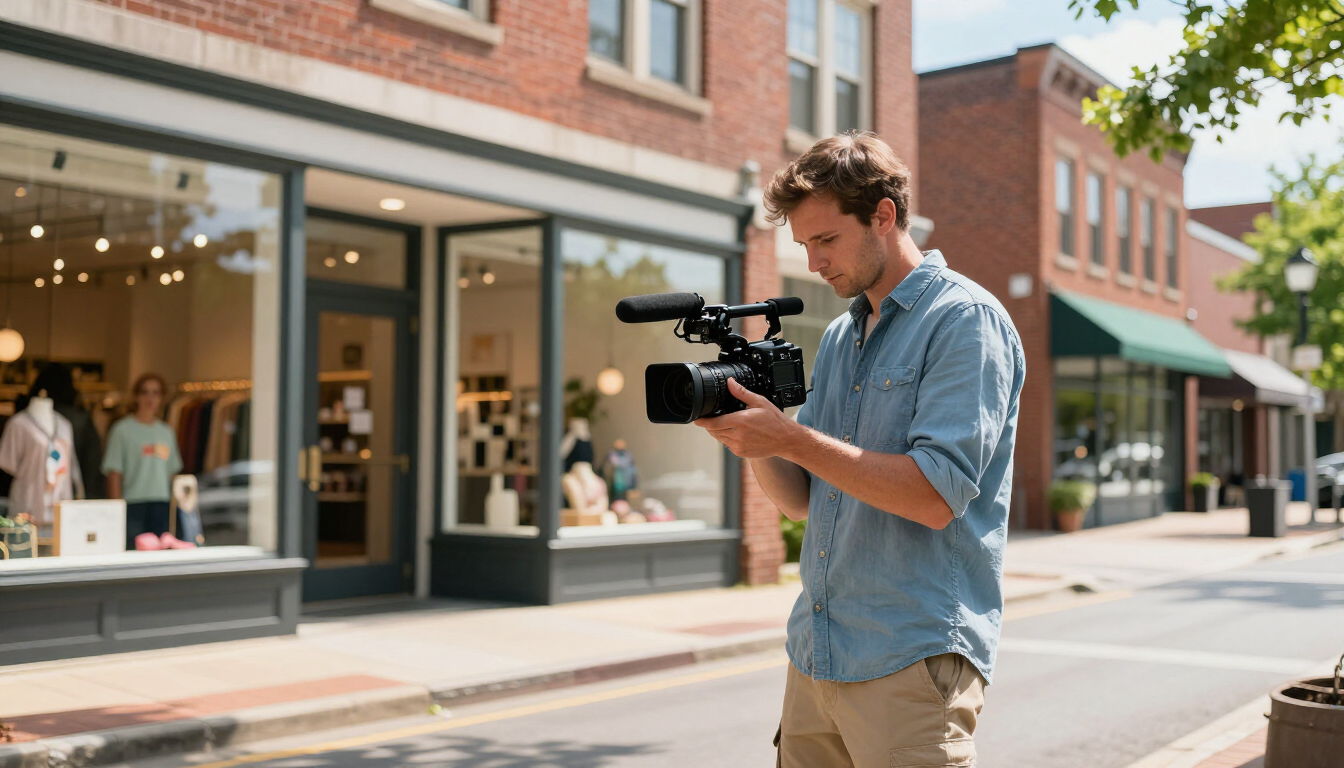 Professional videographer filming in Hendersonville
