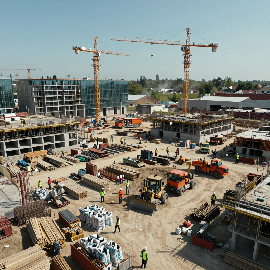 Construction Drone Over Asheville