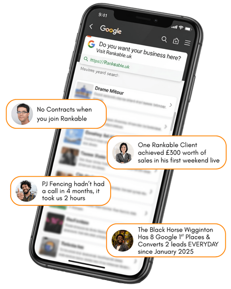 Smartphone displaying Google search results for 