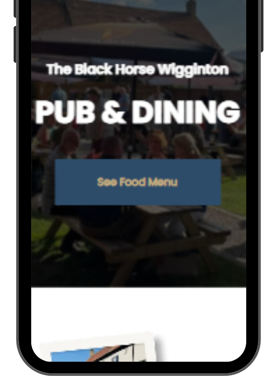 Mobile phone displaying text about roofing services in Haxby, York, with a 