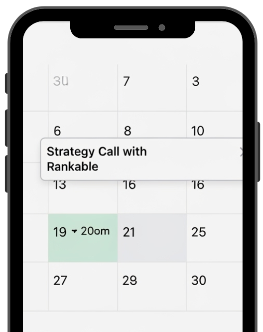A smartphone calendar view. A highlighted day (19) has an event 