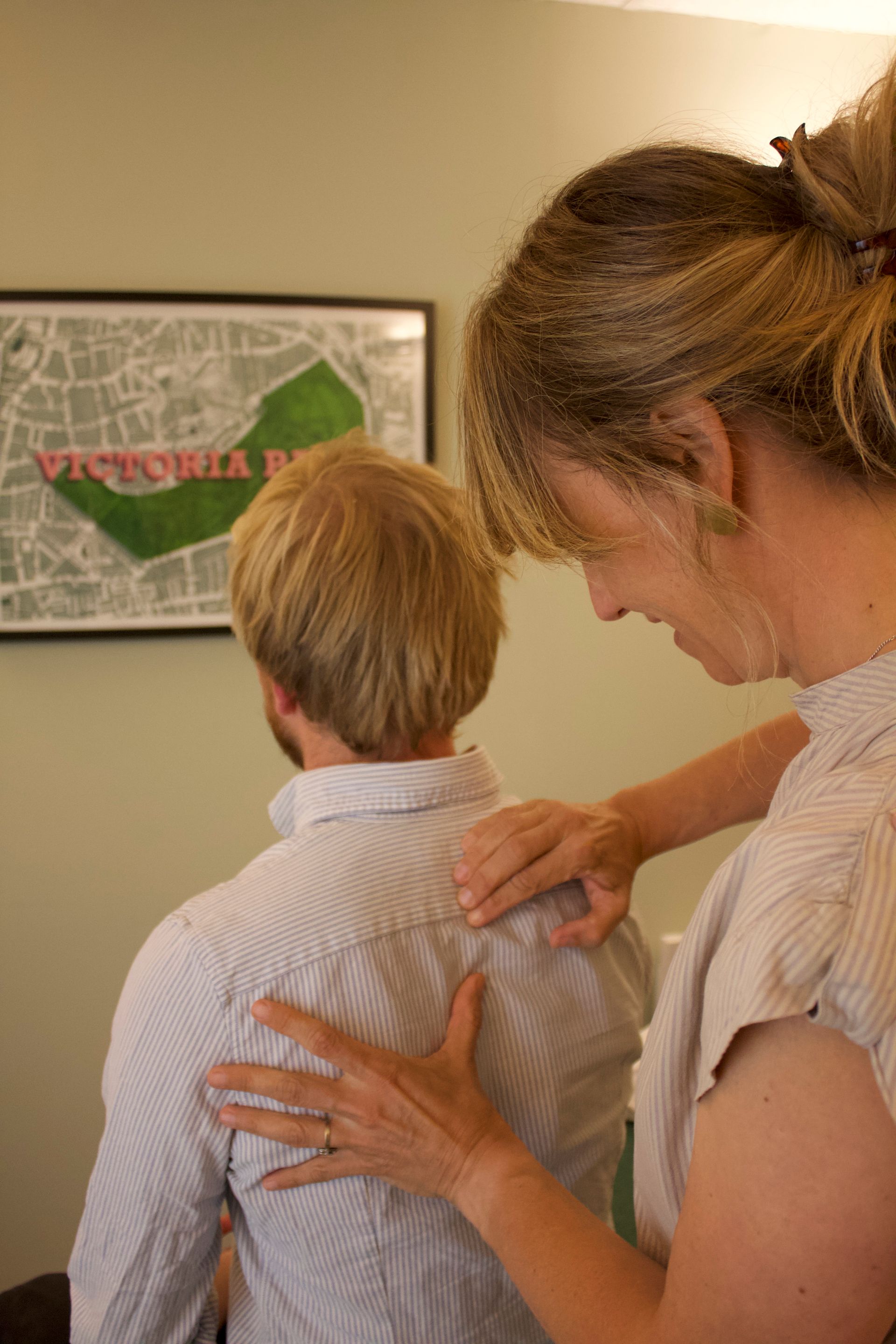 Osteopath treating patient