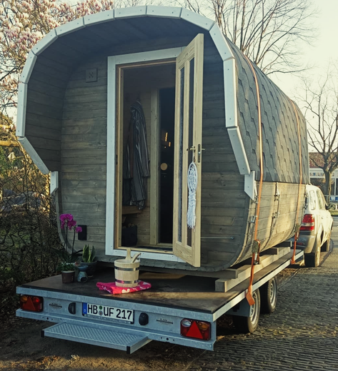 Mobile Fasssauna mieten