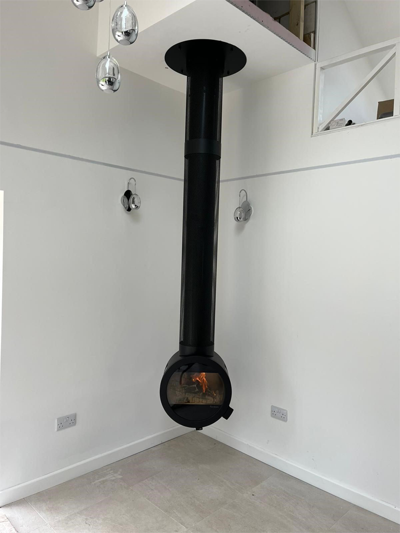 contemporary freestanding  wood burner New Forest