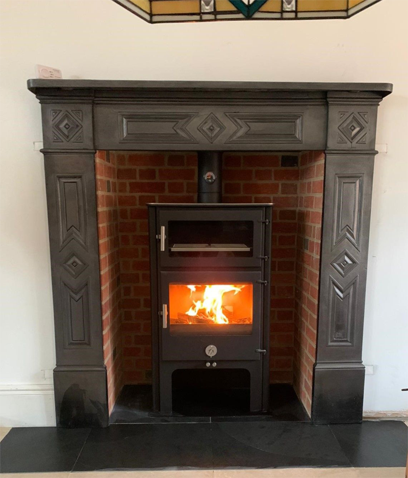 wood burning stove installation