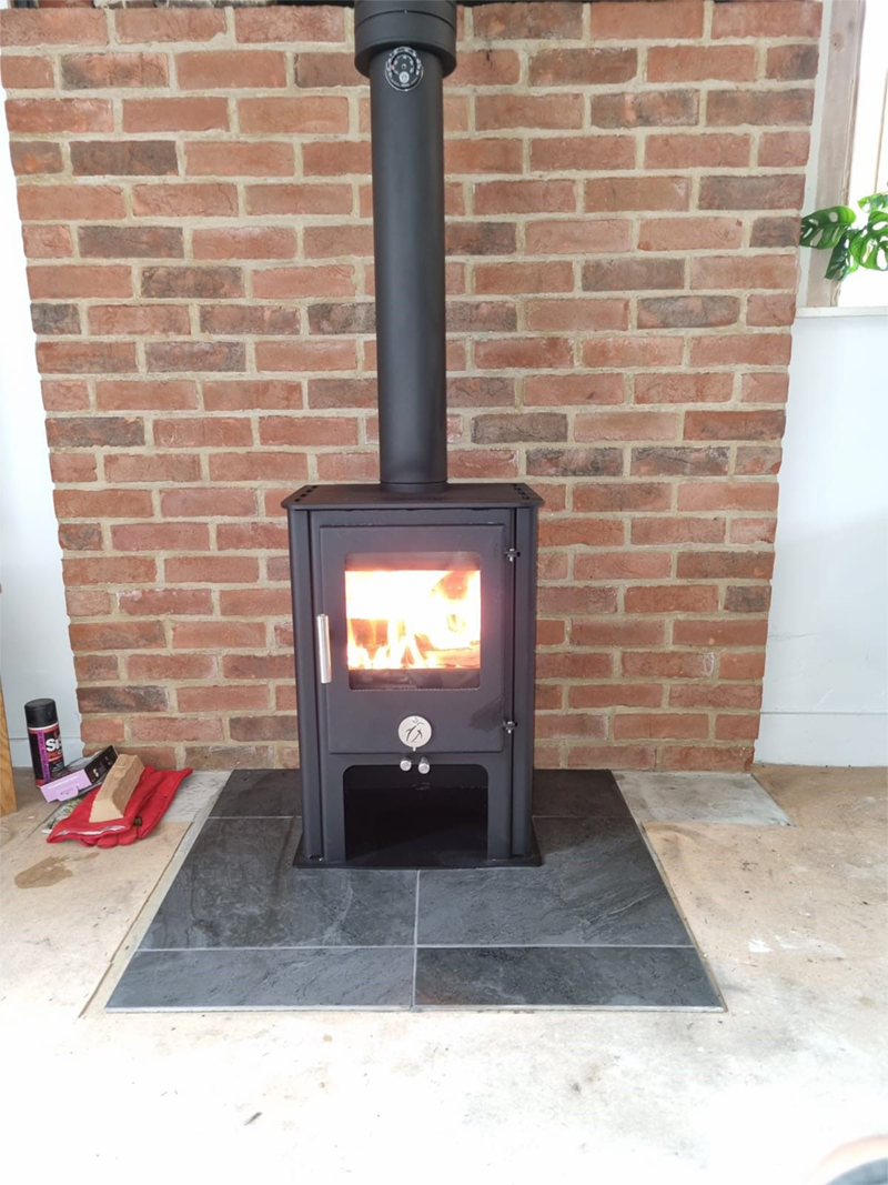 wood burner installation