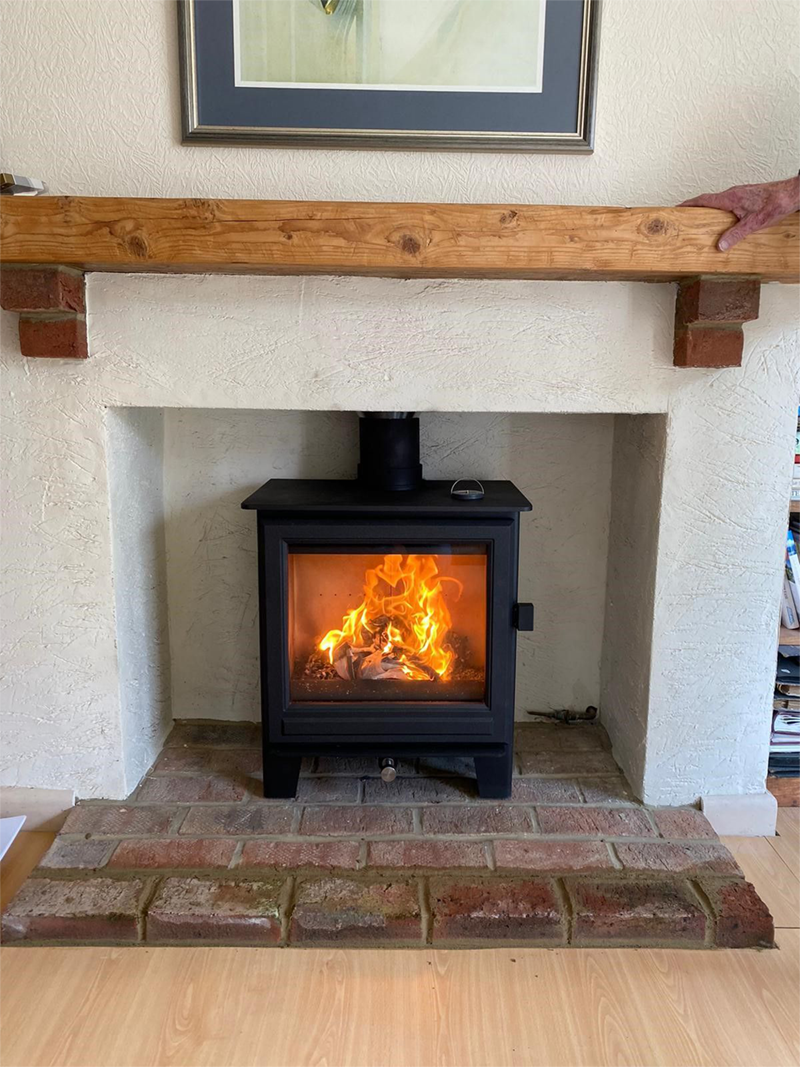 wood burner installation