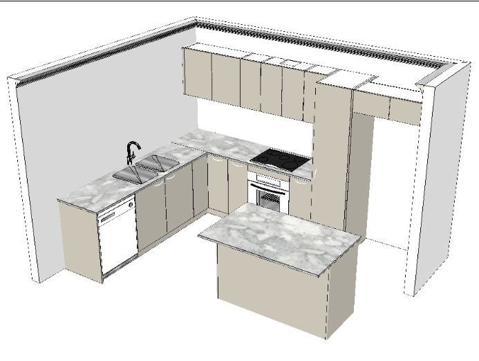 A White Kitchen With Overhead Cabinets — Kitchens Factory Direct in Port Macquarie, NSW