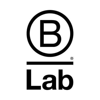 A black and white logo for a company called B Lab.
