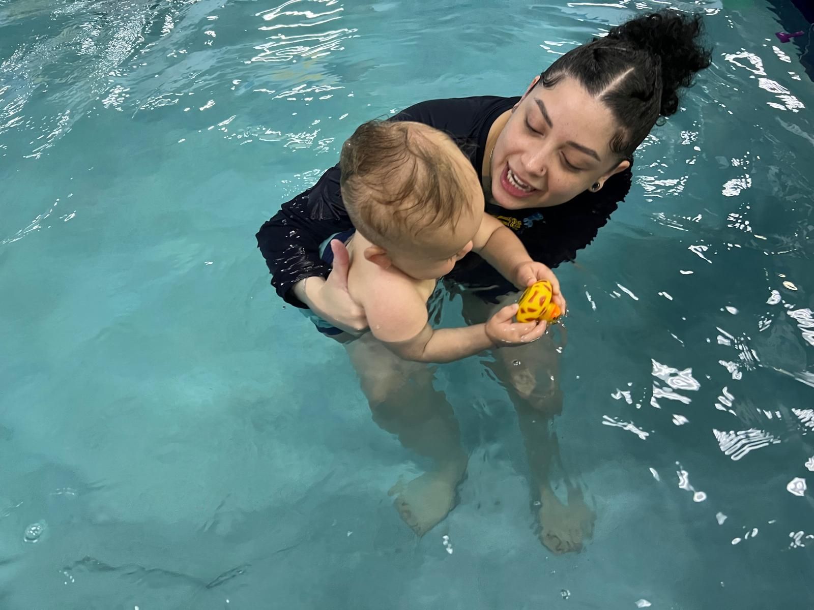 Photo of children training in the swimming pool