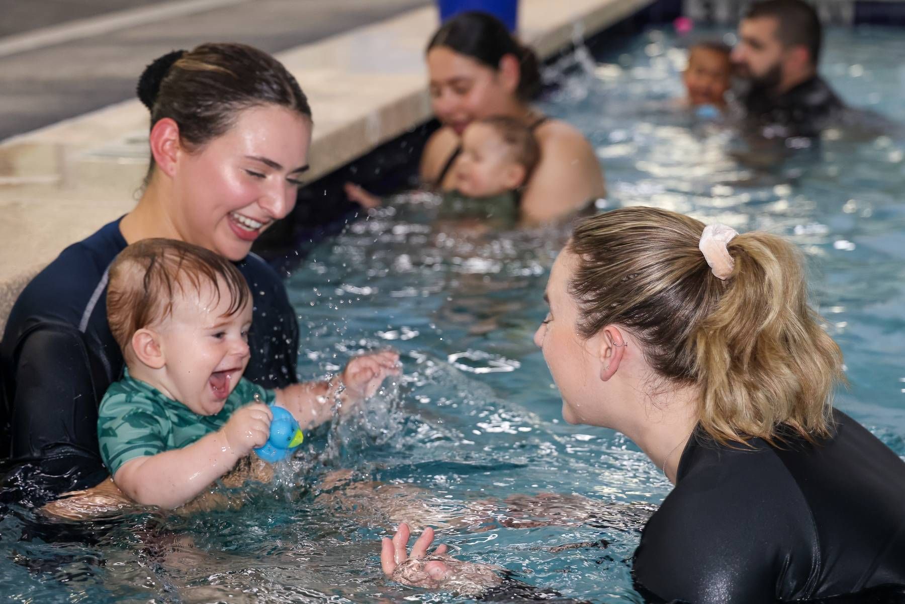 Photo of a Kid Getting out of Pool