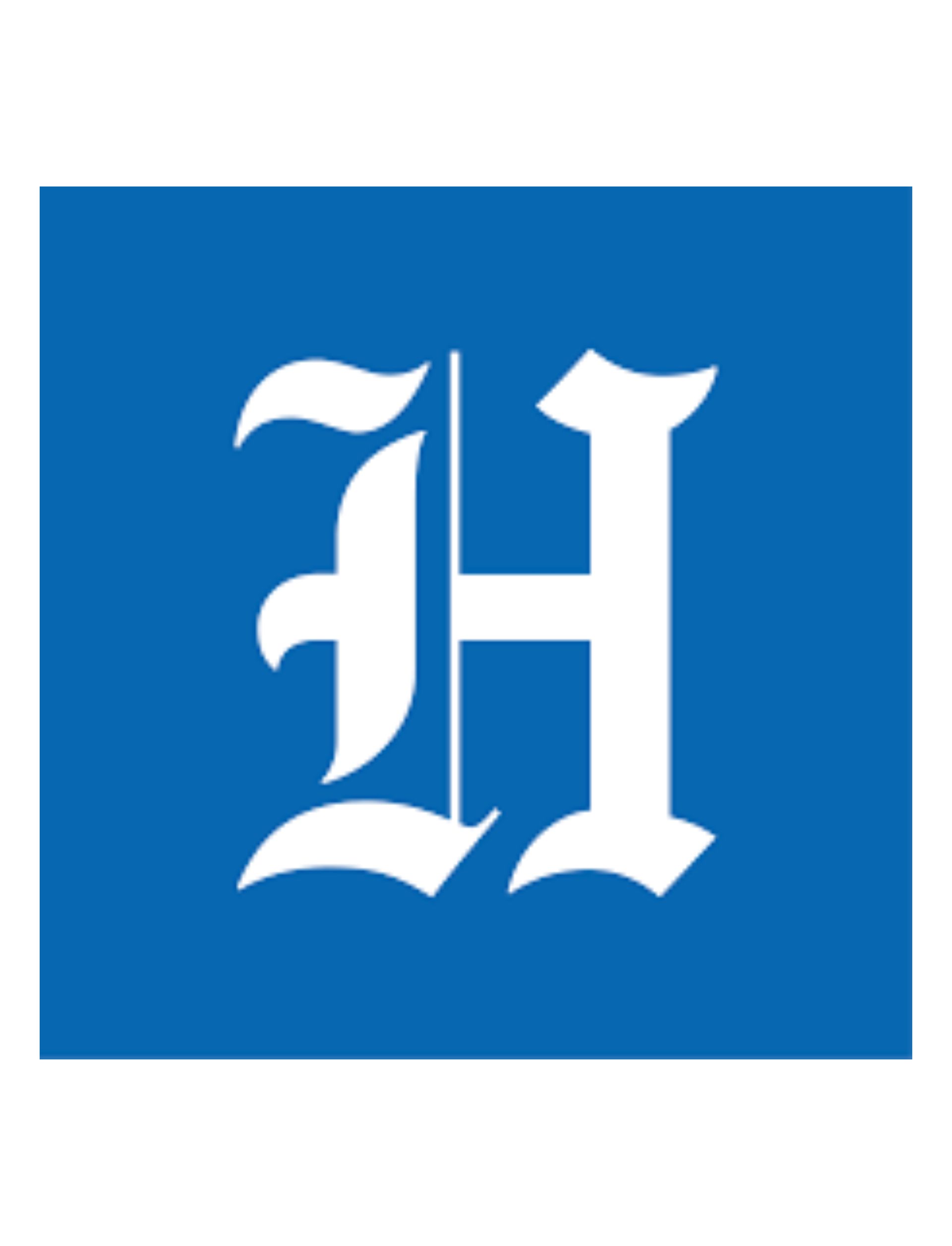 Blue circle with a white stylized 