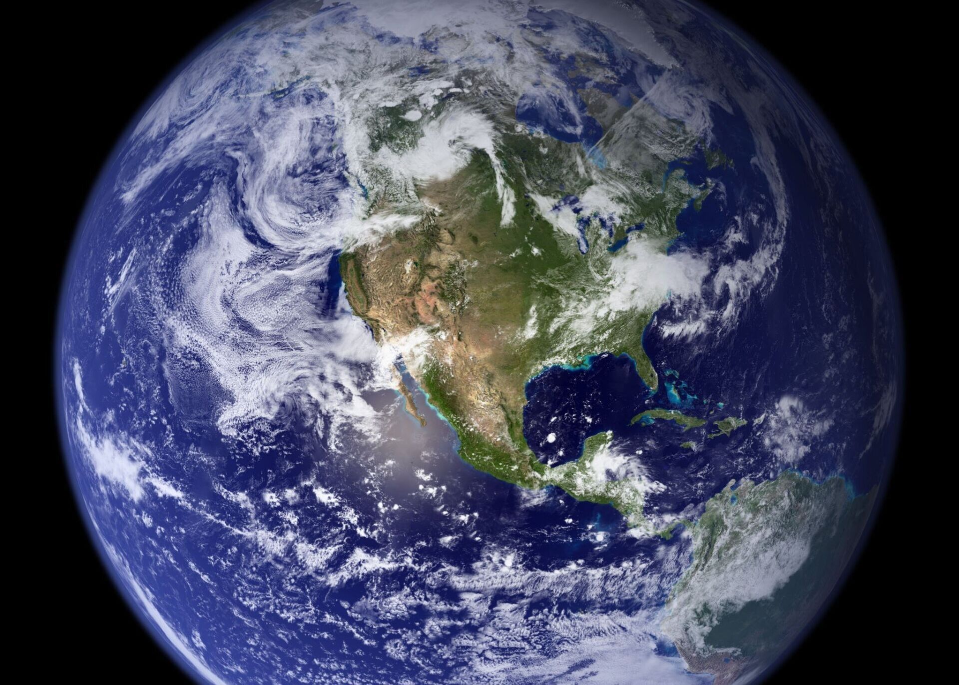 Una vista de la Tierra desde el espacio que muestra América del Norte.