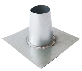 A metal cone is sitting on top of a metal plate