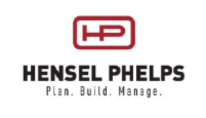 A logo for hensel phelps plan build manage