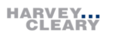 A logo for harvey cleary on a white background