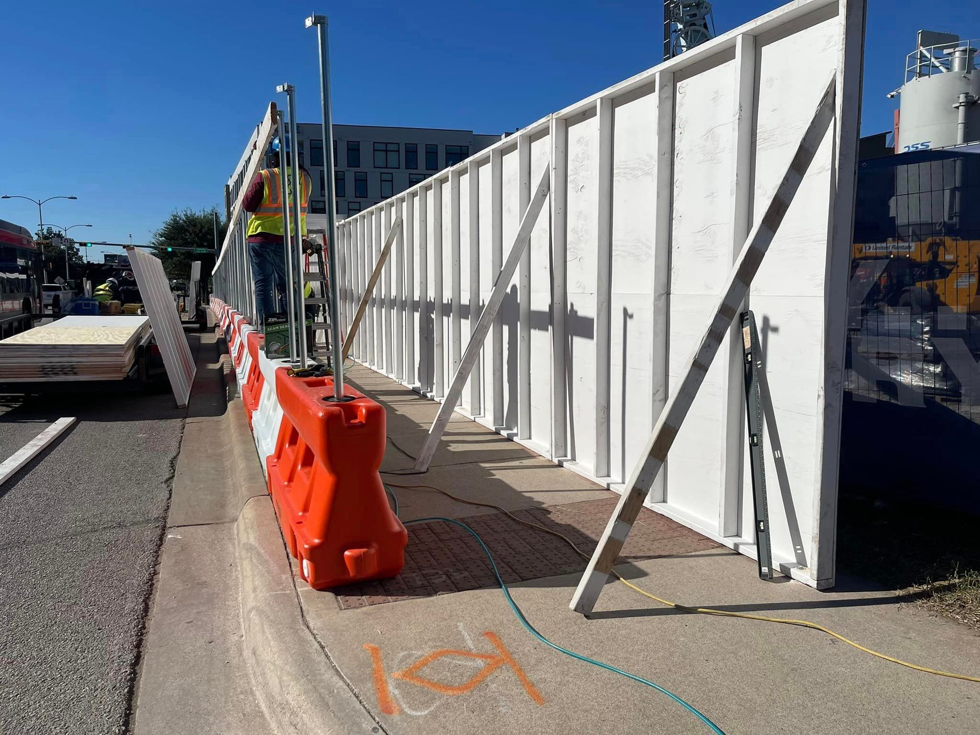 A safety pedestrian walkway is being built
