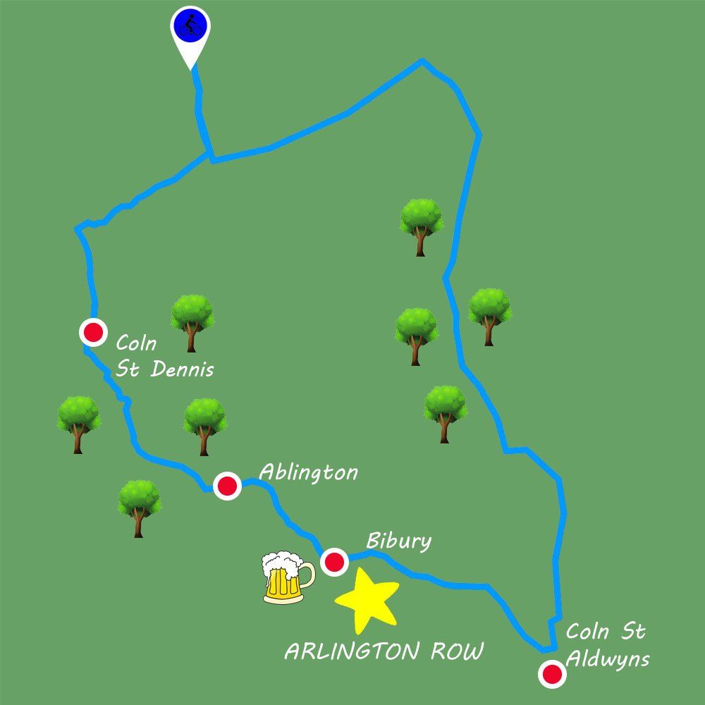 A map showing the location of arlington row