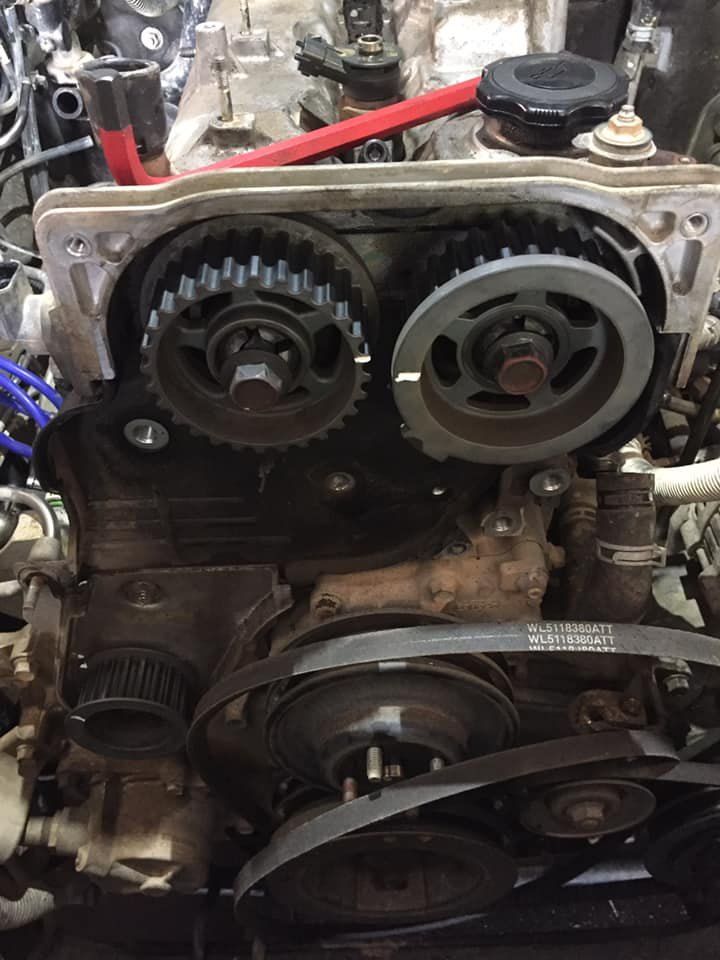 A Close Up of a Car Engine With a Belt on It — Coffs Coast Mobile Mechanical in Nambucca Heads, NSW