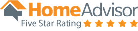 The home advisor logo has five stars on it