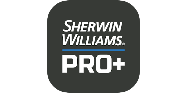 The logo for sherwin williams pro + is on a white background.