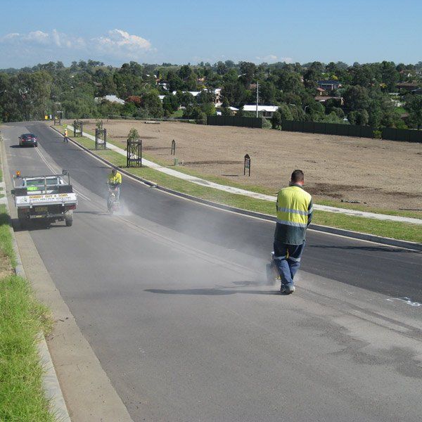scabbling in the road