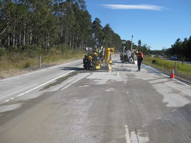 our team, working on an airport road