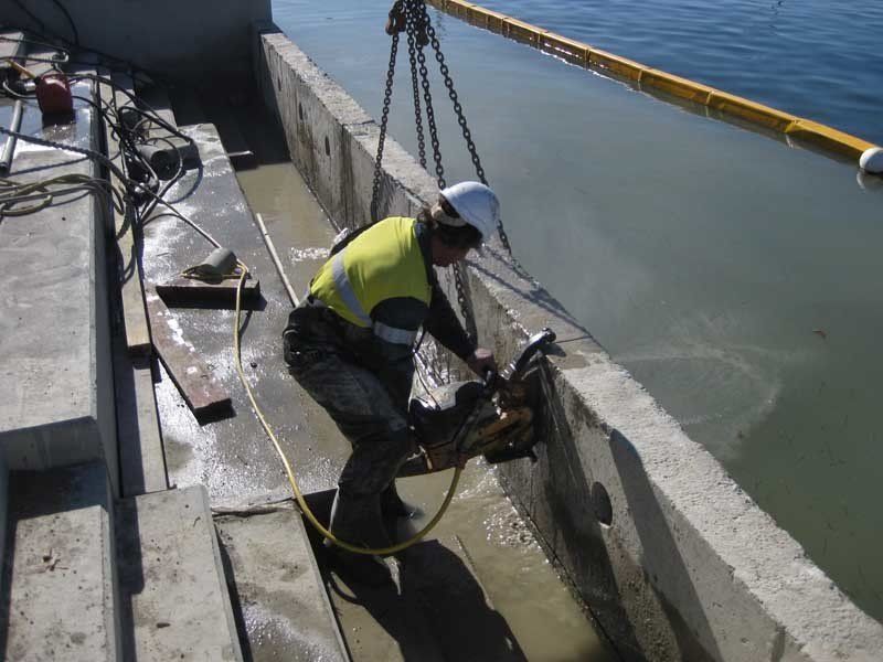hand sawing on concrete in newcastle by robert guy and sons