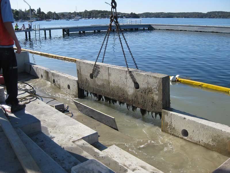 concrete piece in newcastle being removed