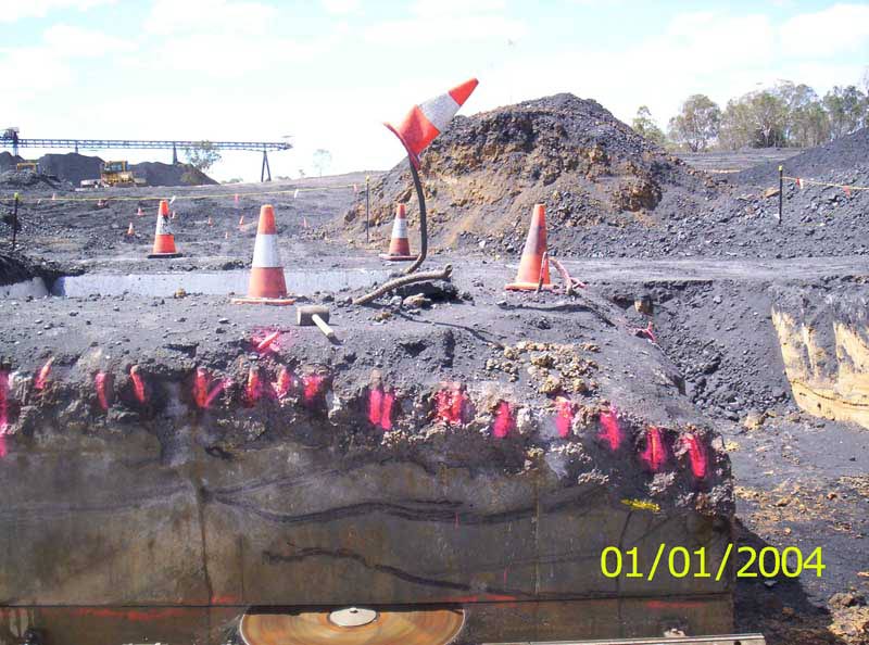 wall sawing with cones on work place