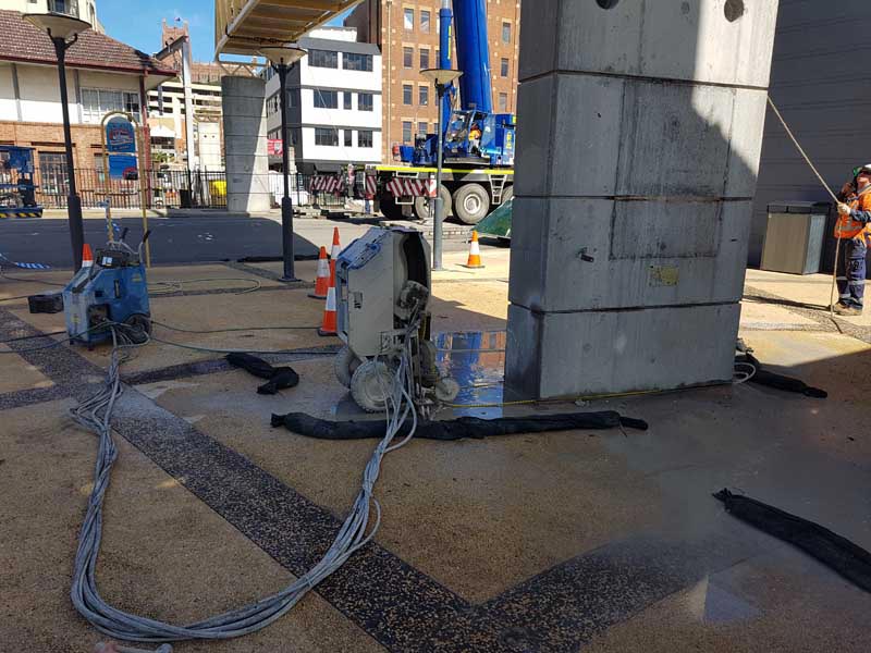 wire saw setup