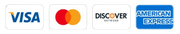 A visa mastercard discover and american express logo on a white background
