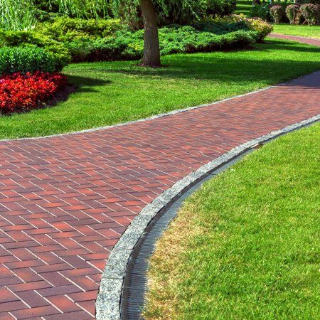 Red Blocks Footpath with Drainage System — East Brunswick, NJ — Iovino's  Landscaping Inc.