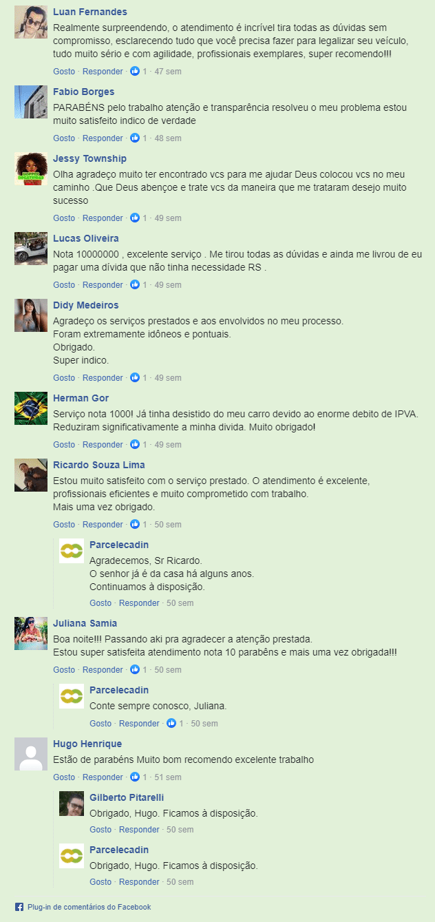 dívida ativa comentários de clientes