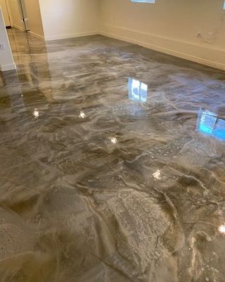 Sealing And Staining — Dark Durable Floor Side View in Salt Lake City, UT