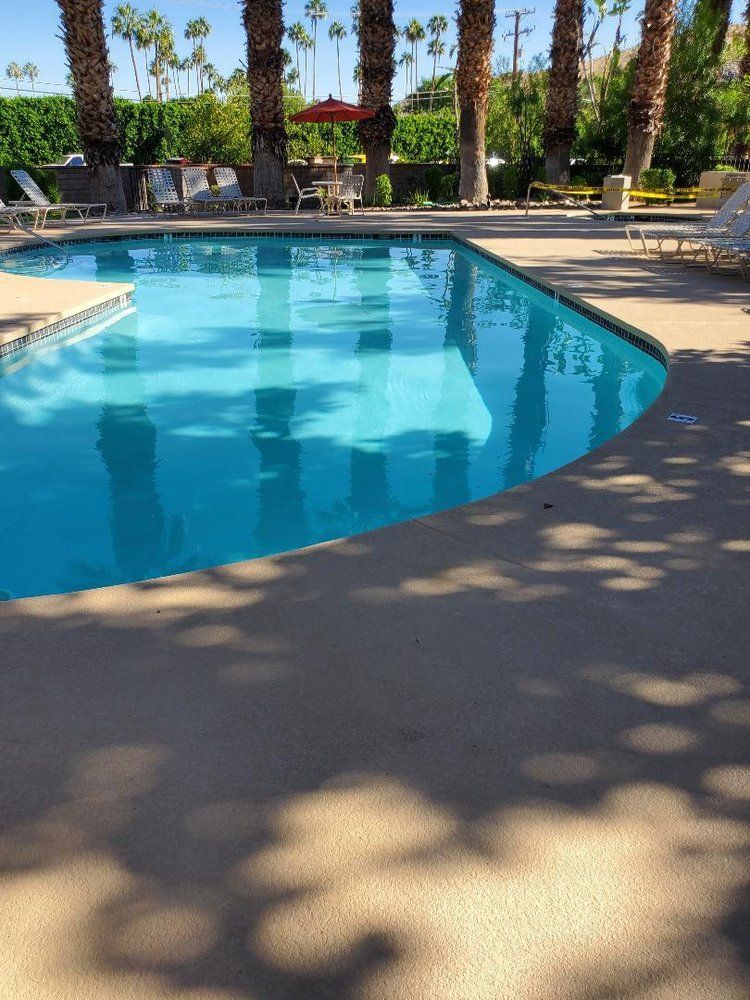 concrete around pool