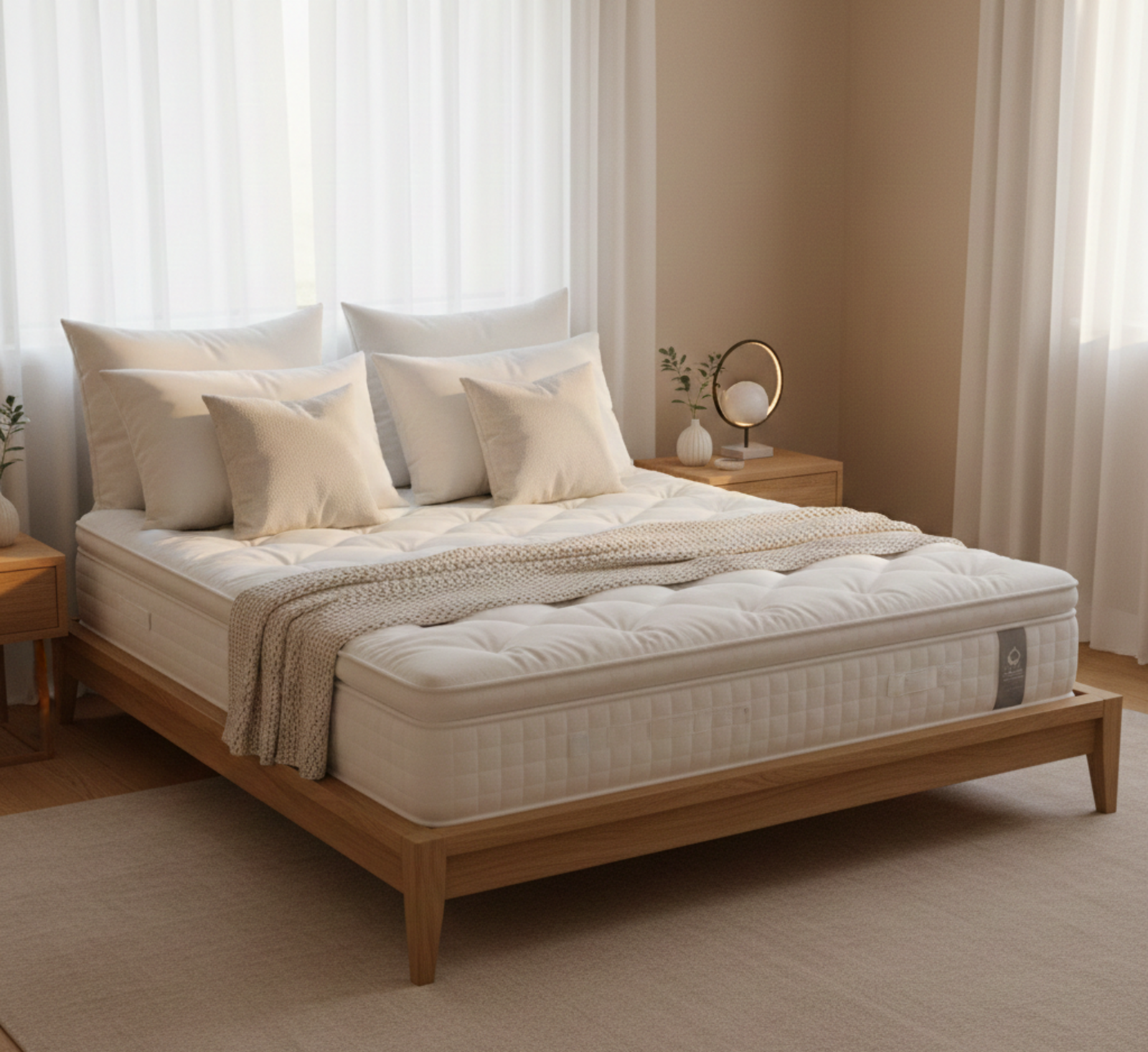 Bathroom with rustic wood vanity, black bowl sink, tiled shower, and toilet.